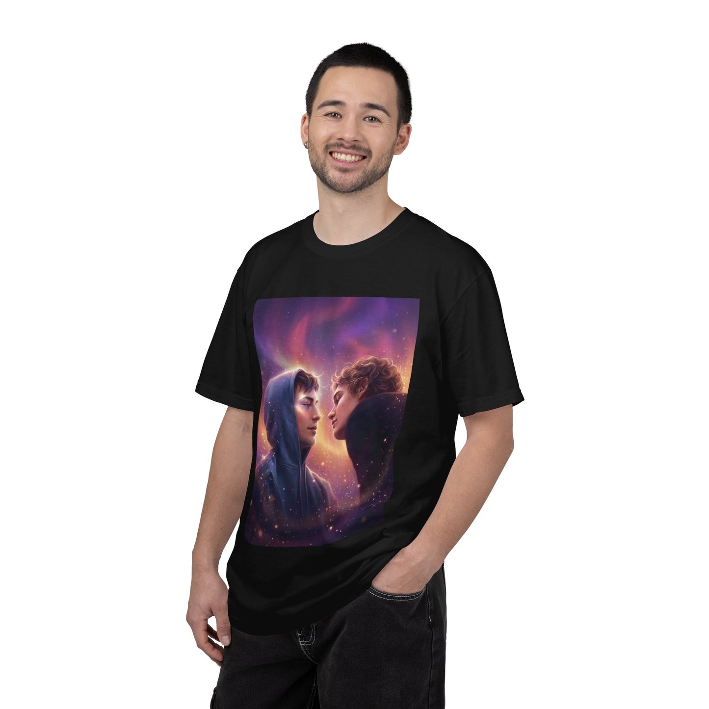 Romantic Cosmic Portrait T-Shirt — Starry Lovers Graphic Tee