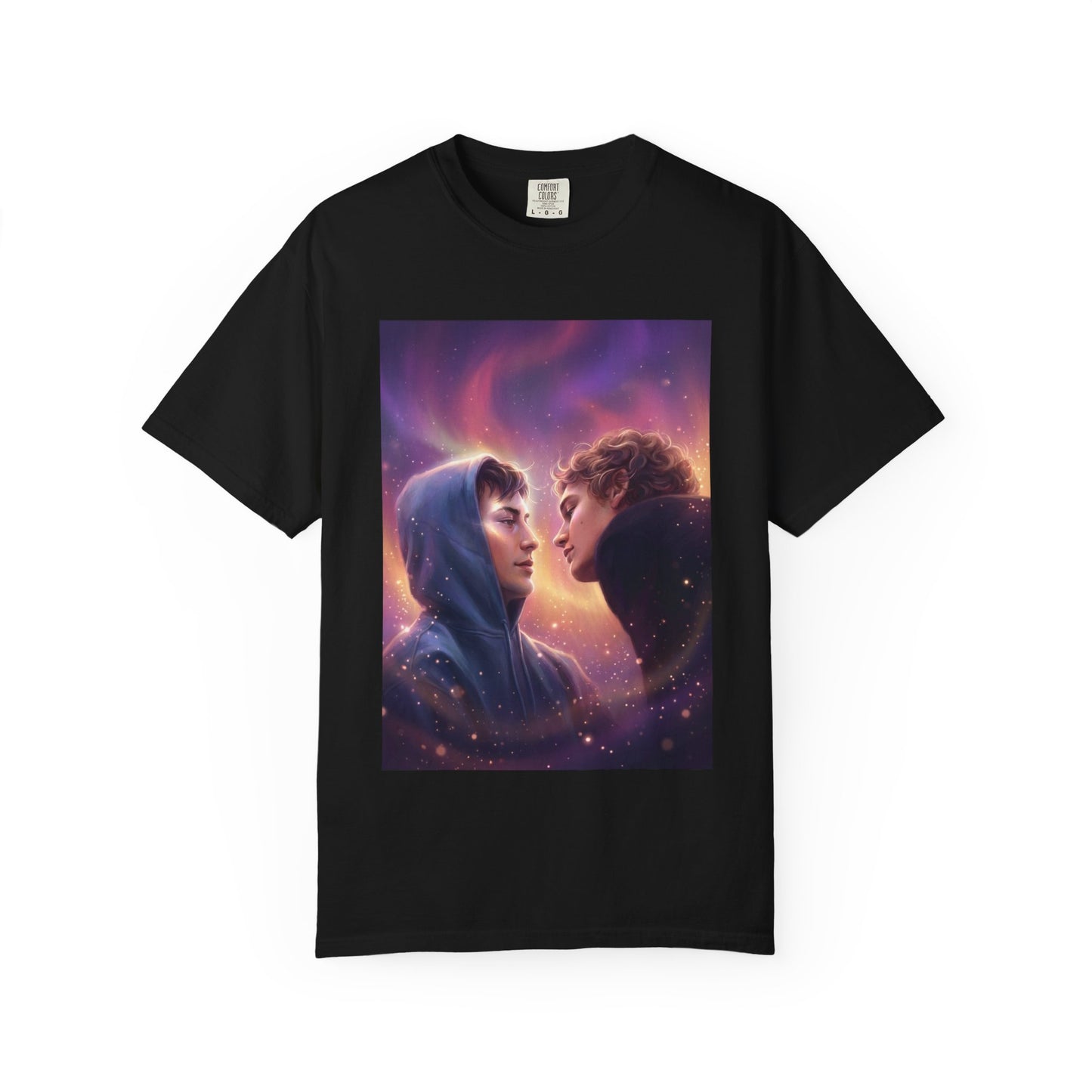 Romantic Cosmic Portrait T-Shirt — Starry Lovers Graphic Tee